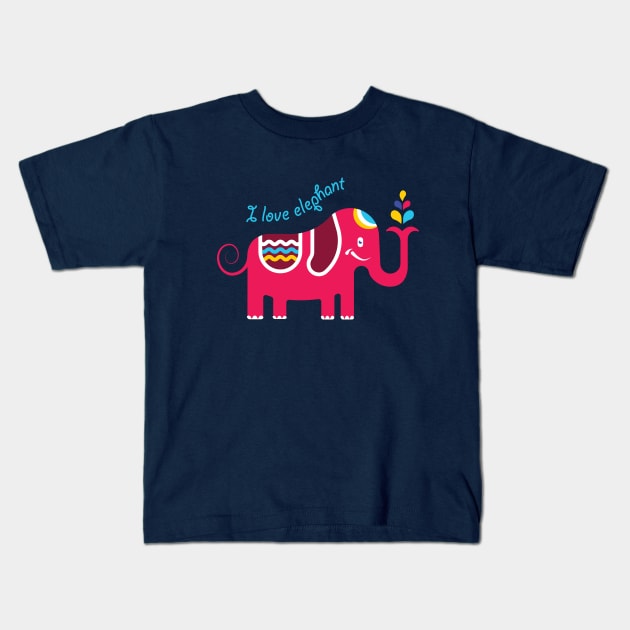 cute elephant Kids T-Shirt by Amrshop87